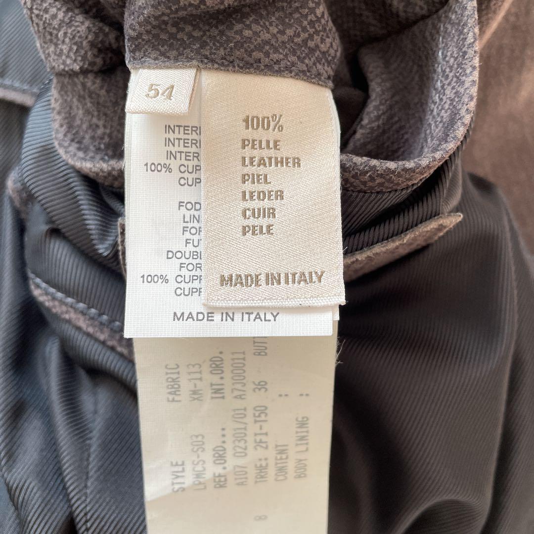 未使用 エルメネジルドゼニア レザー ジャケット メンズ サイズ54