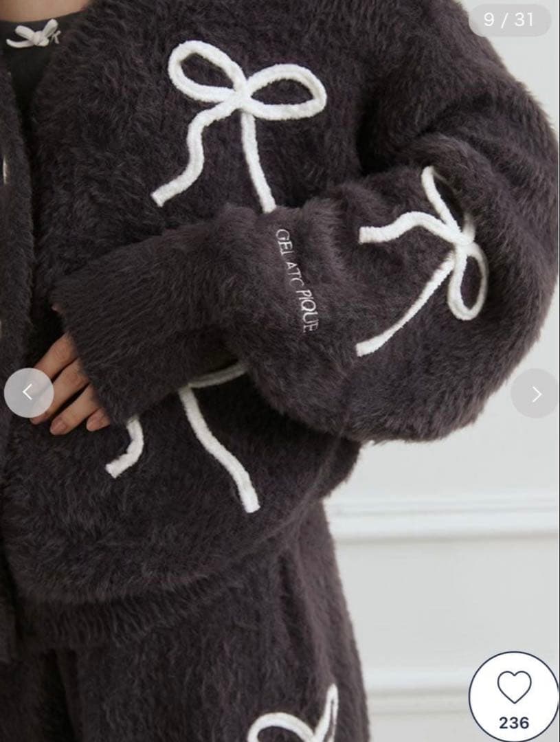 ジェラートピケ　リボンフェザーカーディガン&ショートパンツ　ハロウィン　リボン