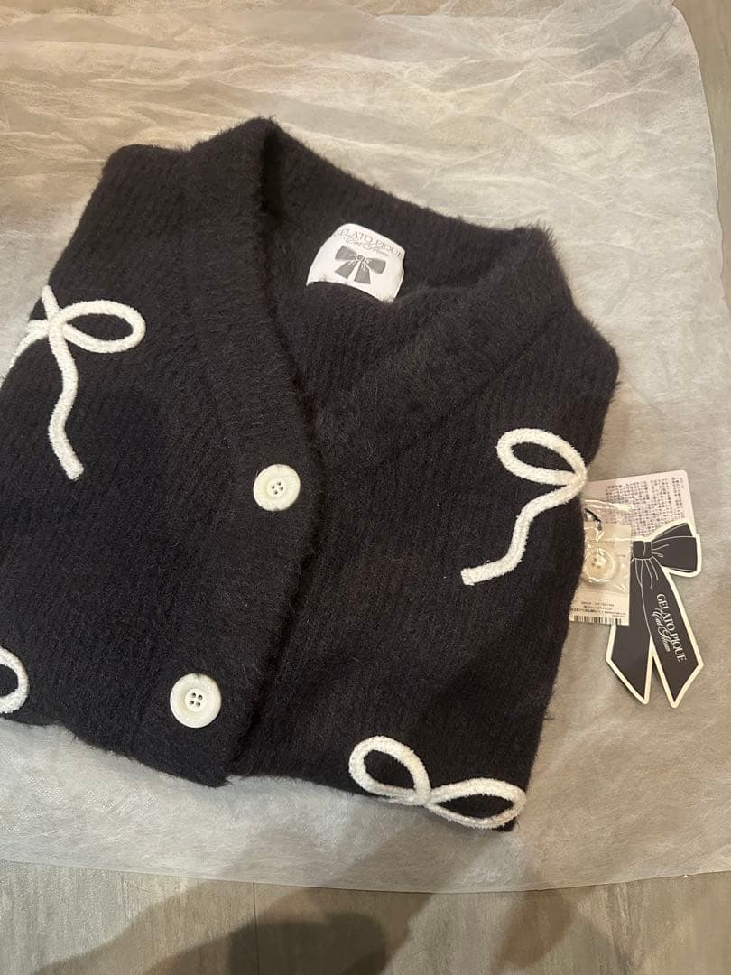 ジェラートピケ　リボンフェザーカーディガン&ショートパンツ　ハロウィン　リボン