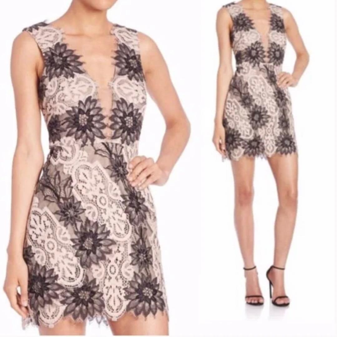 ビ*J様 BCBGmaxazria レースショートドレス パーティ カクテルドレ