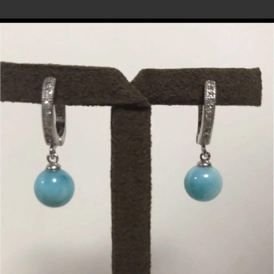 ラリマーのピアス