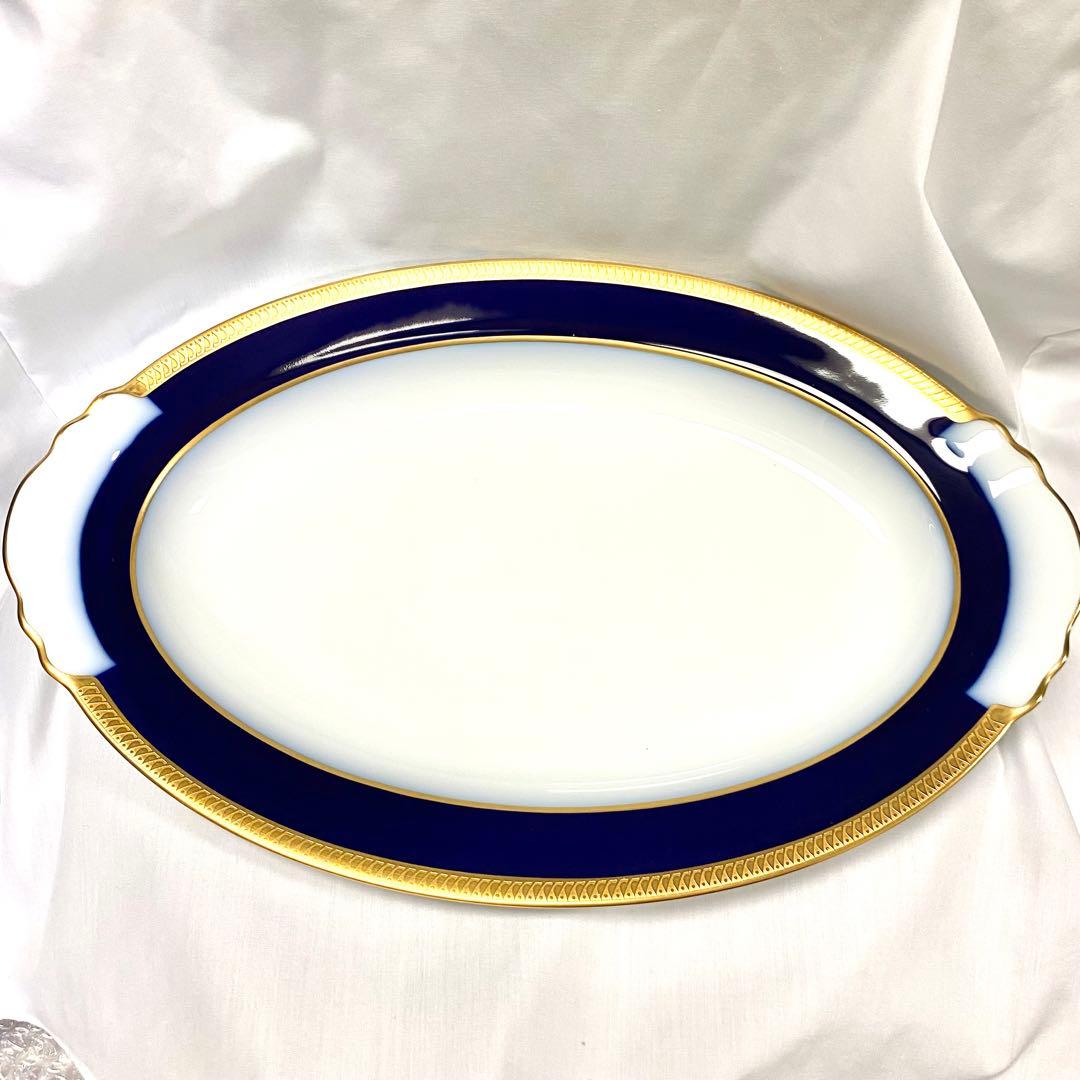 超美品☆大倉陶園☆プラター37cm☆瑠璃片葉金蝕