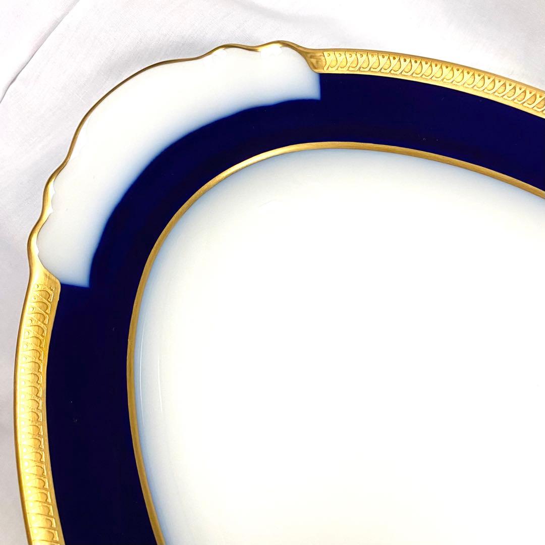 超美品☆大倉陶園☆プラター37cm☆瑠璃片葉金蝕