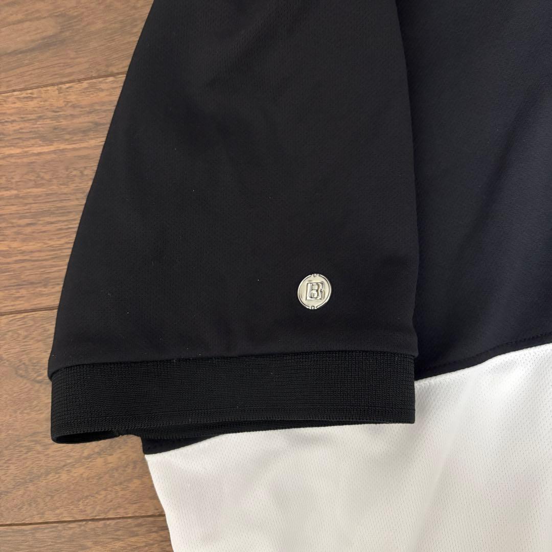 BRIEFING バイカラーポロシャツ ブラック×ホワイト　 Lサイズ