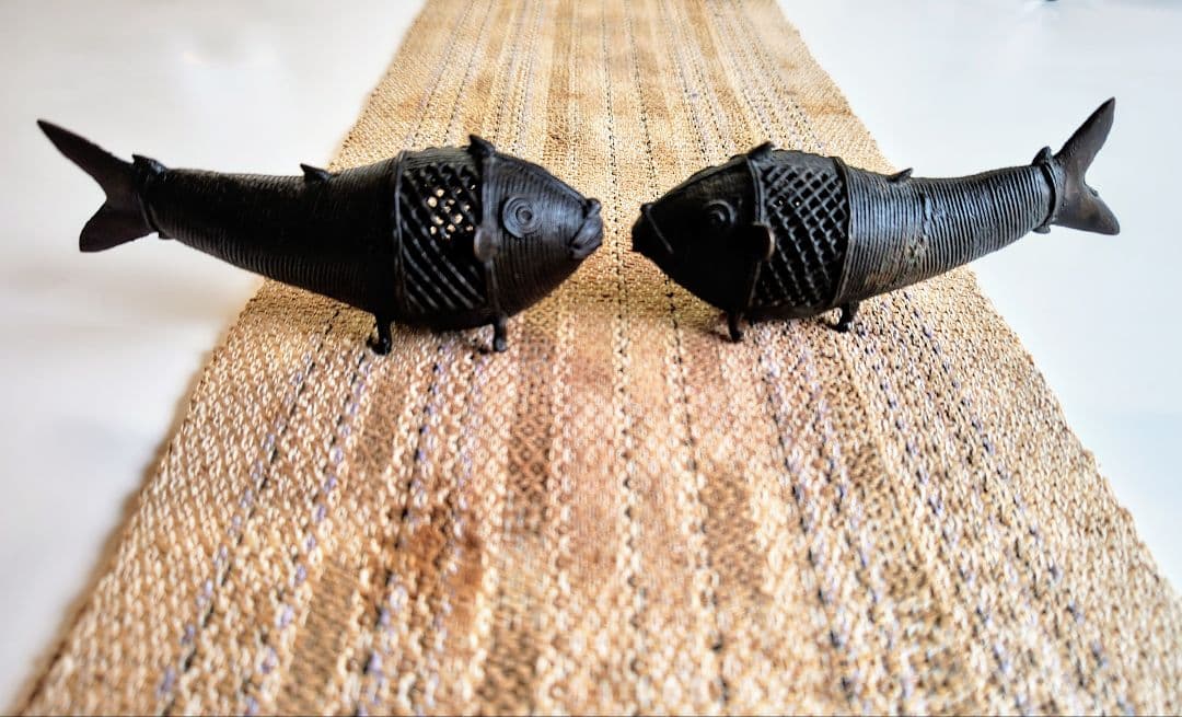 珍品！中国骨董品／アンティーク小物 魚形 香炉 (二体ペアセット)