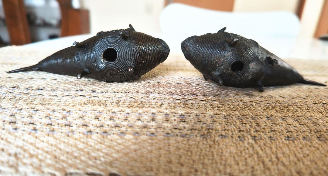 珍品！中国骨董品／アンティーク小物 魚形 香炉 (二体ペアセット)