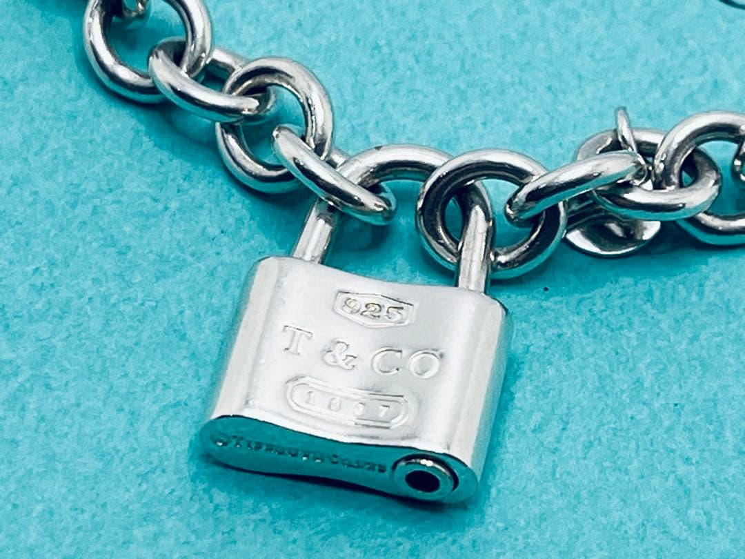 h800 美品　ティファニー　1837 カデナ　ロック　ブレスレット　925