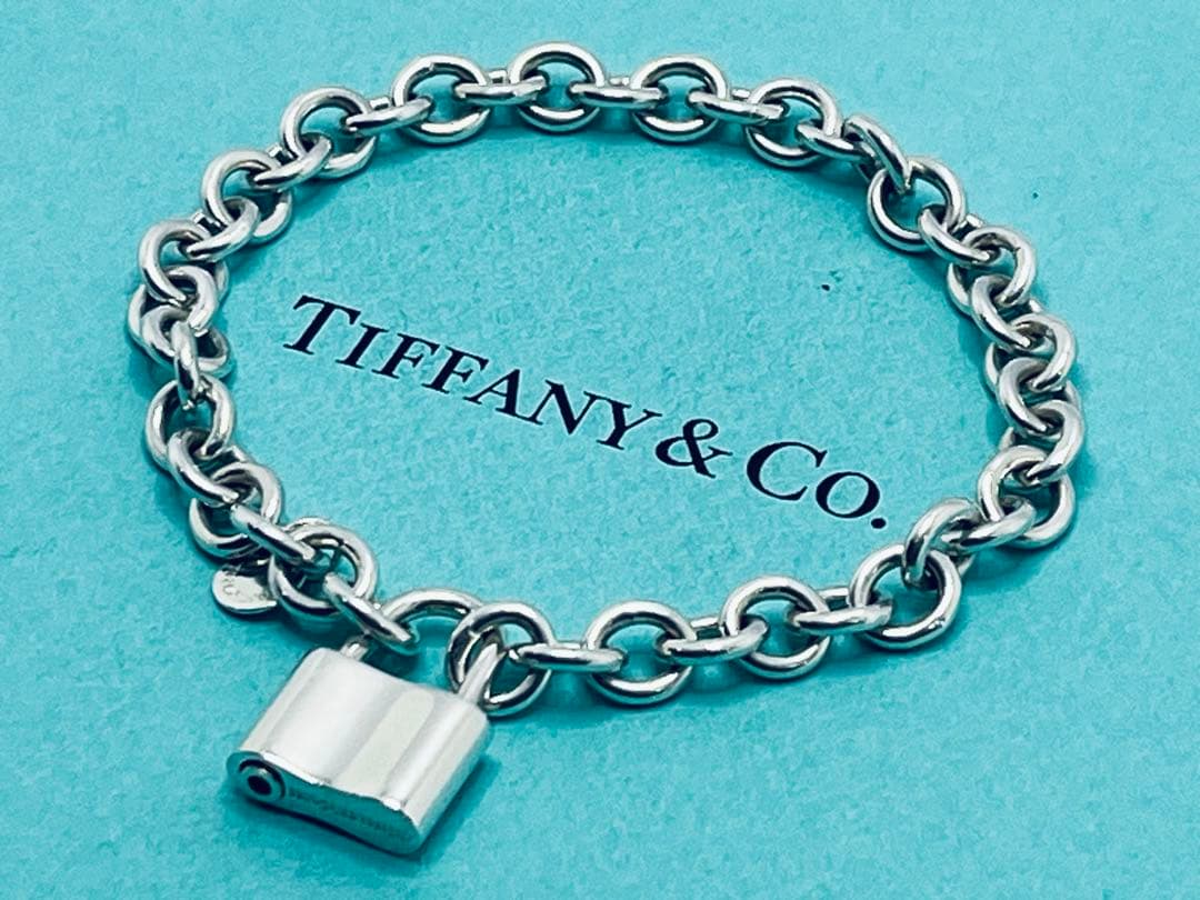 h800 美品　ティファニー　1837 カデナ　ロック　ブレスレット　925