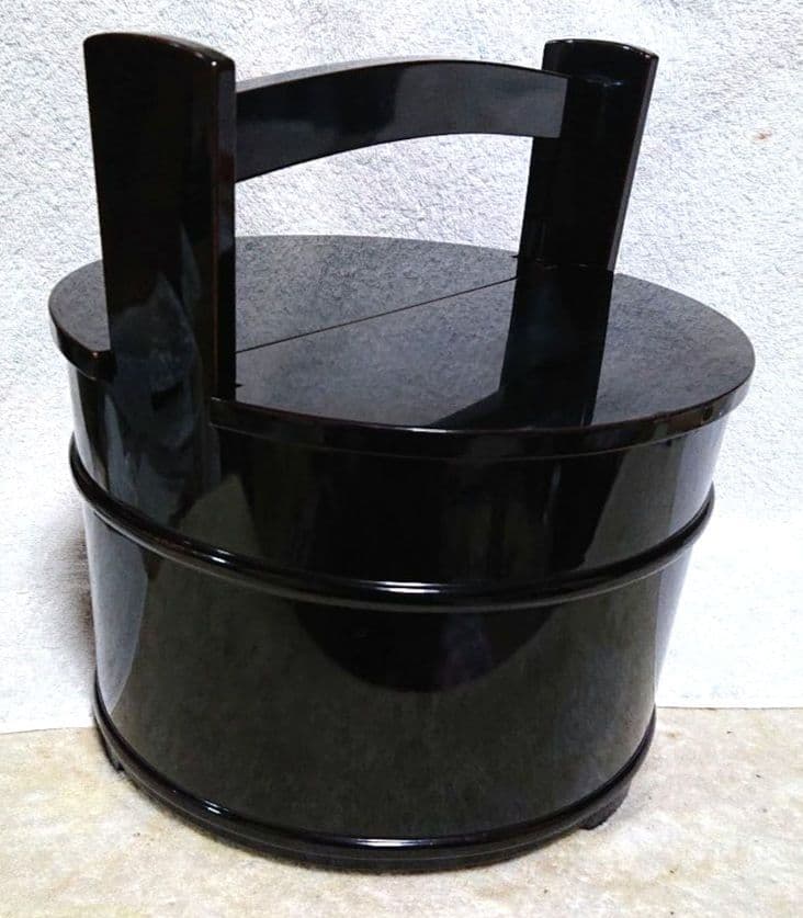 茶道具真塗手桶、水指 A383