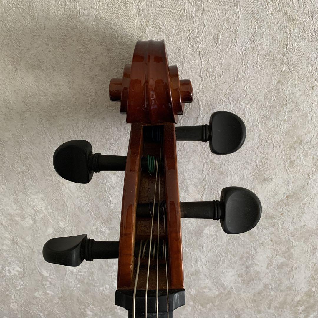 チェロ　木製　光沢仕上げ　ソフトケース付　松脂　弦楽器
