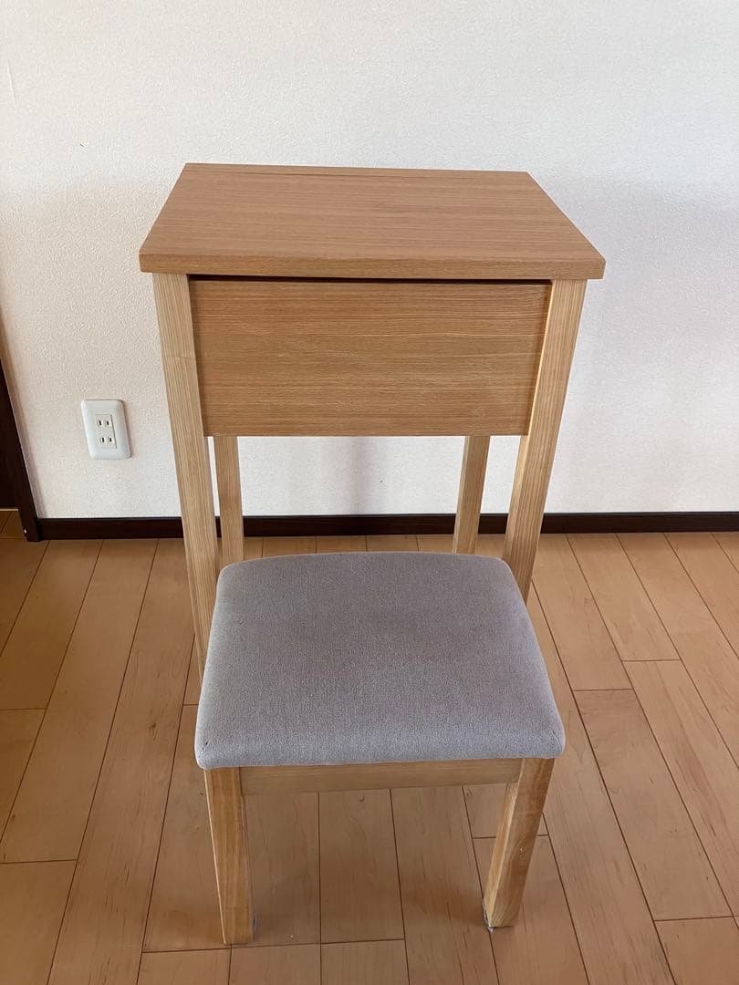 無印良品　オーク材ドレッサー　スツール付