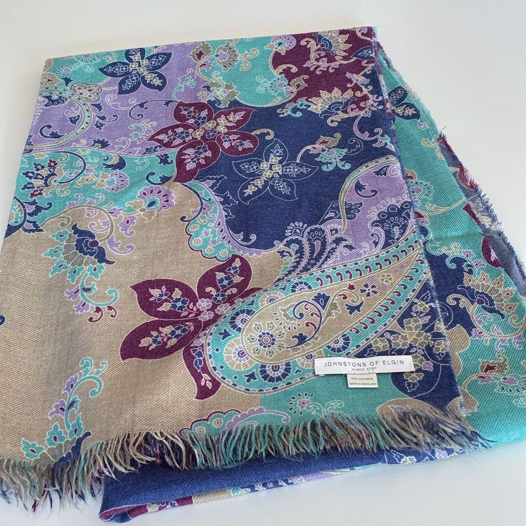 JOHNSTONS OF ELGIN ペイズリー柄ストール