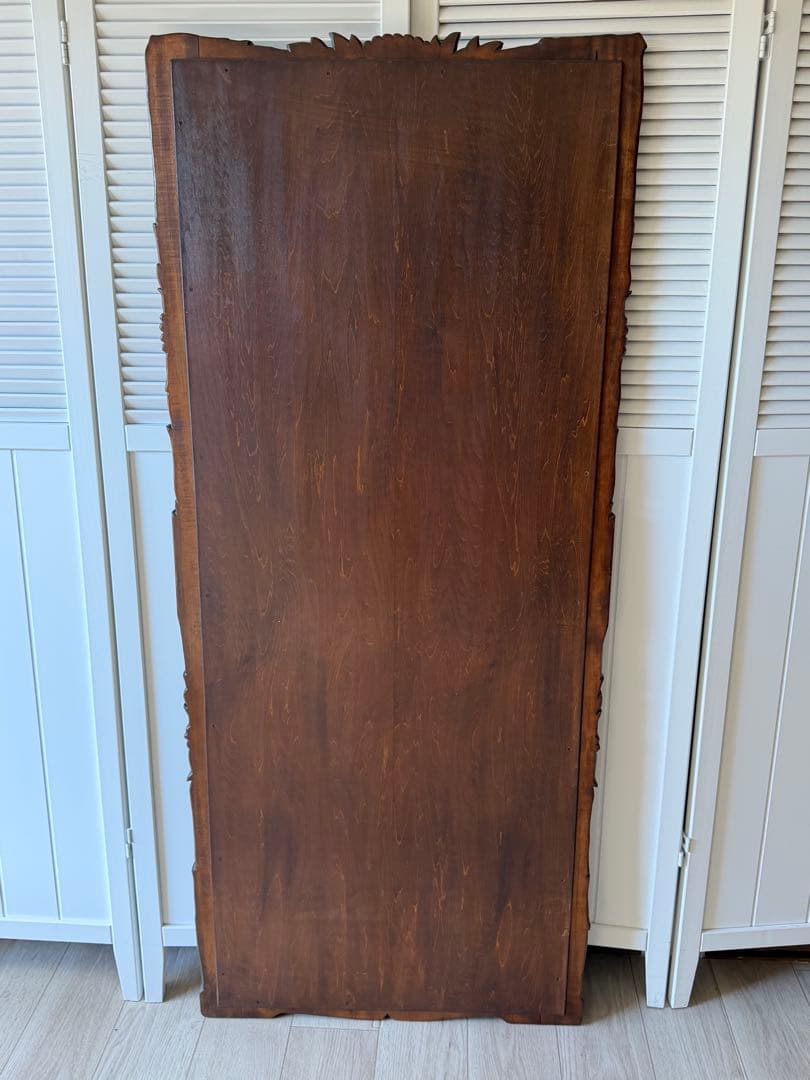 美品 軽井沢彫 軽井沢彫 鏡 姿見 スタンドミラー