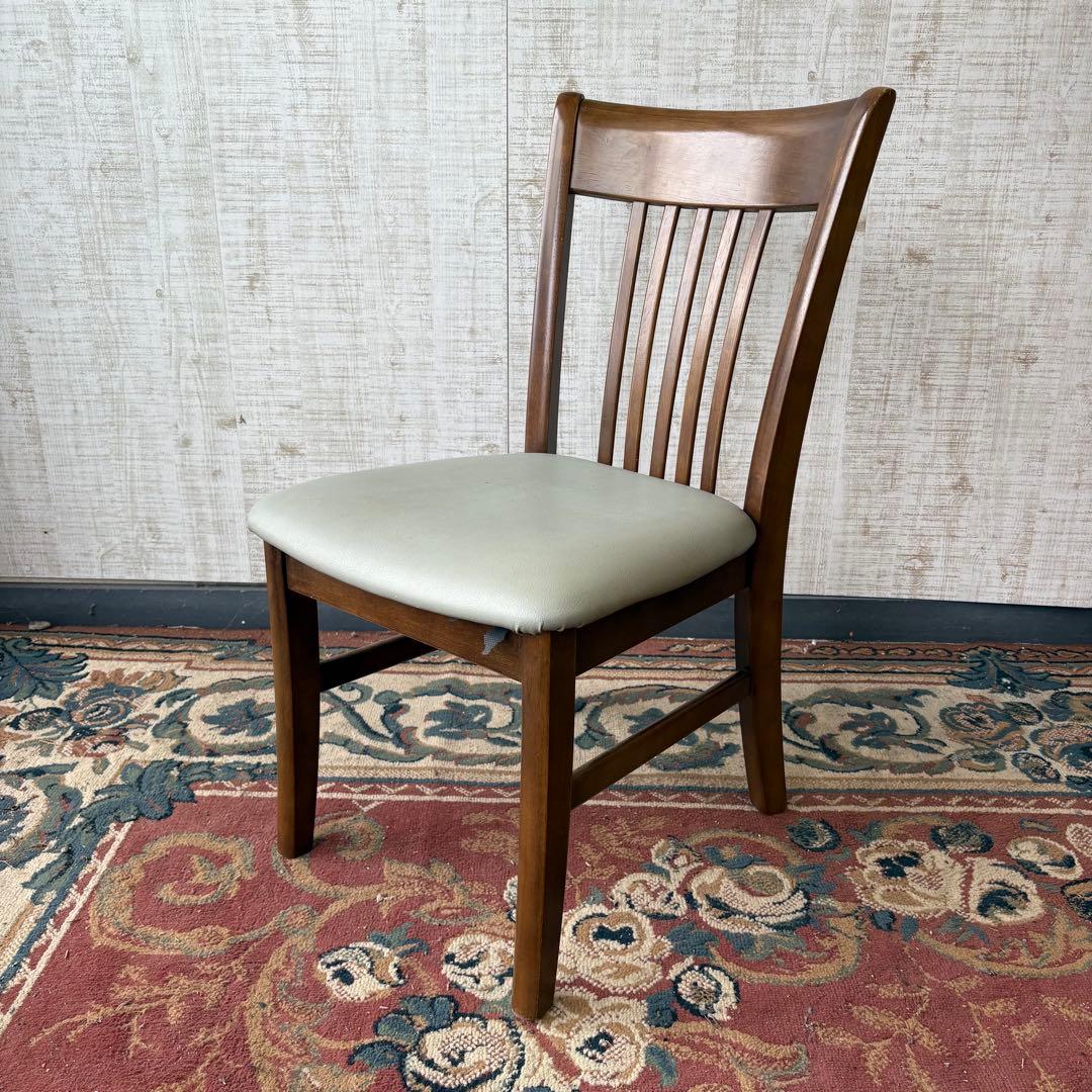 ④ 昭和レトロ カリモク ダイニングチェア 木製椅子 古家具 グレー ビンテージ