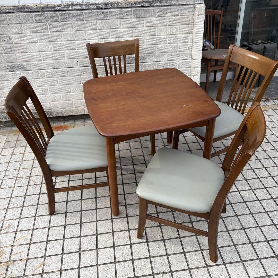 ④ 昭和レトロ カリモク ダイニングチェア 木製椅子 古家具 グレー ビンテージ