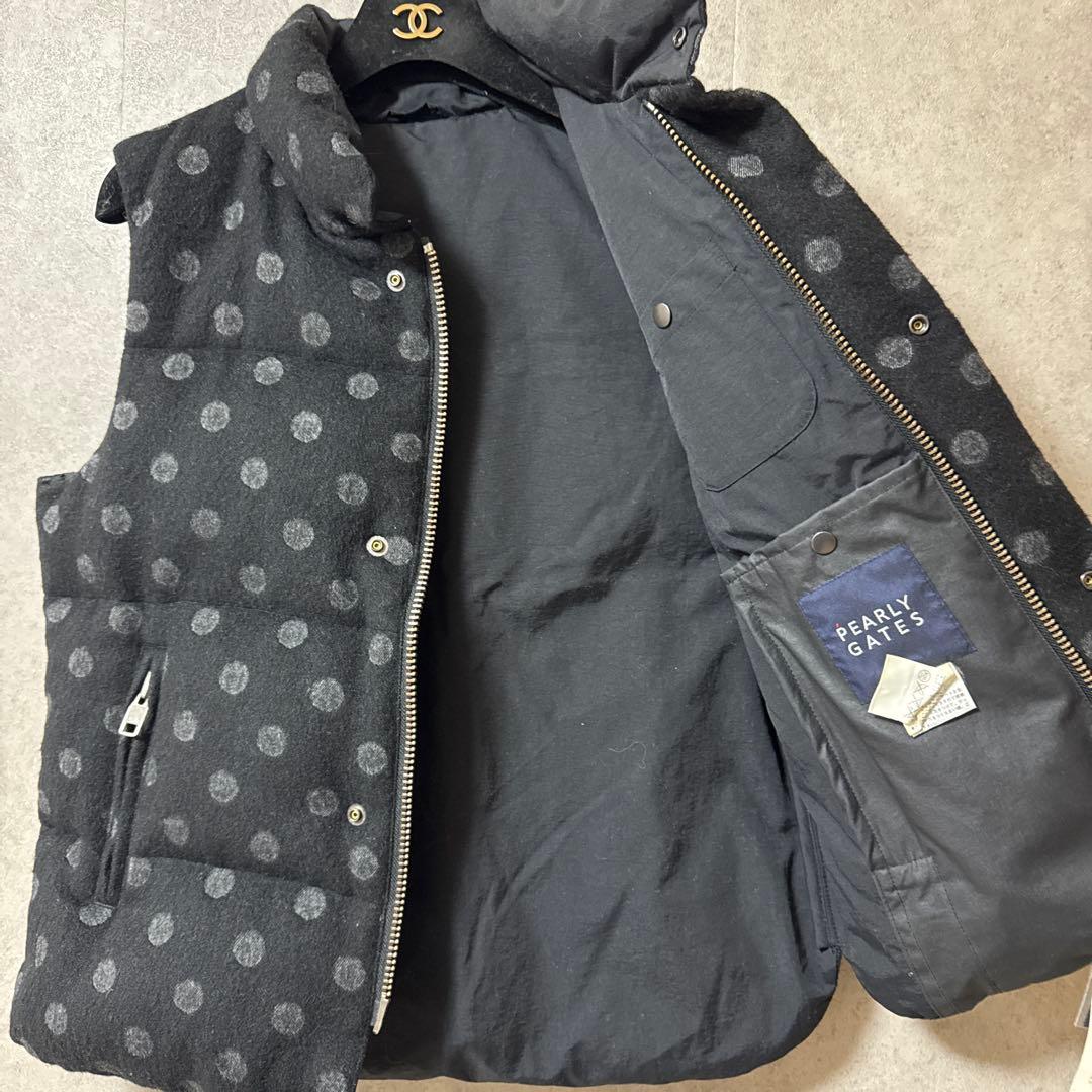 【極美品】パーリーゲイツ ダウンベスト グースダウン ドット柄 サイズ1 希少