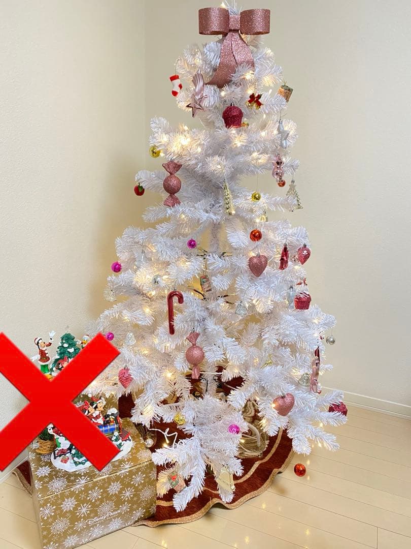 Francfranc クリスマスツリー 150cm ピンク 白 LED ライト