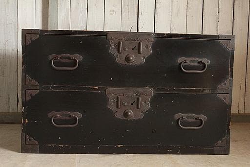 時代　庄内箪笥　2段　時代家具　収納タンス　古家具