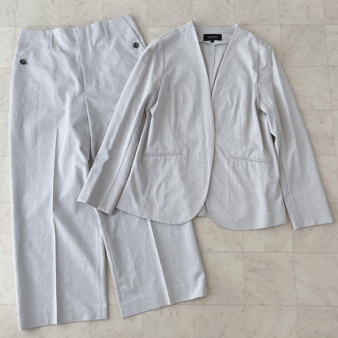 美品✨クリーニング済【UNTITLED】アンタイトル　大きいサイズ　パンツスーツ