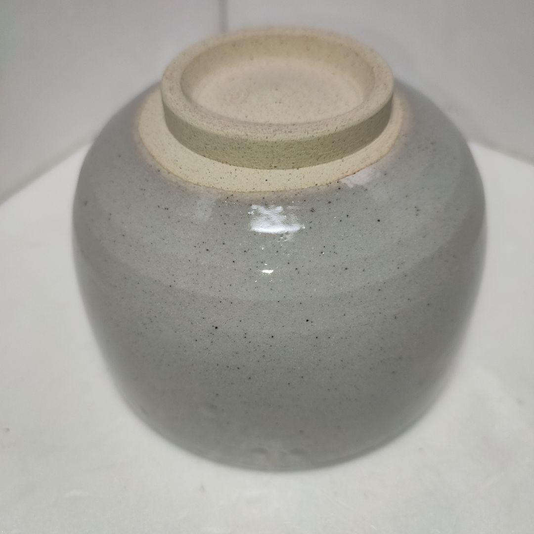 茶碗　膳所焼　岩崎新定　而妙斎筆