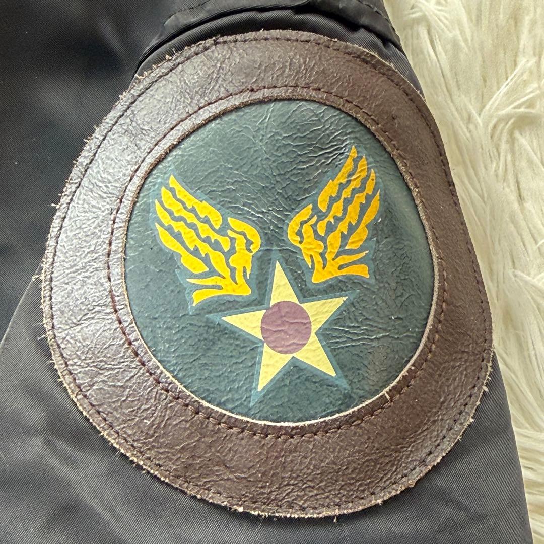 美品 AVIREX MA-1 アリューシャンタイガー 牛革ワッペン Mトップガン