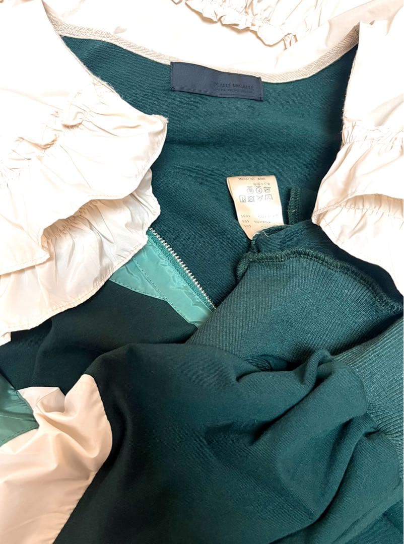 MICALLE MICALLE 異素材リメイクバイカラーフリル襟ジャージ 個性的