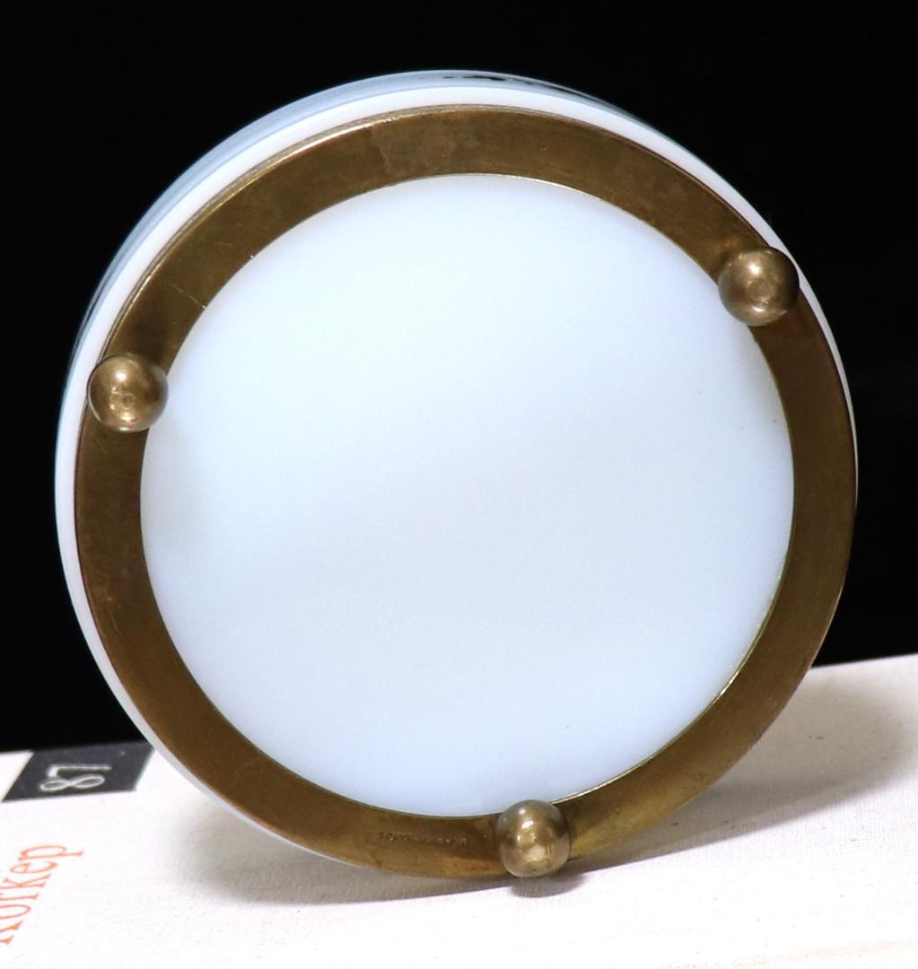 オールド・バカラ エナメル彩金彩薔薇文ブロンズ装飾オパーリンクリスタル製灰皿