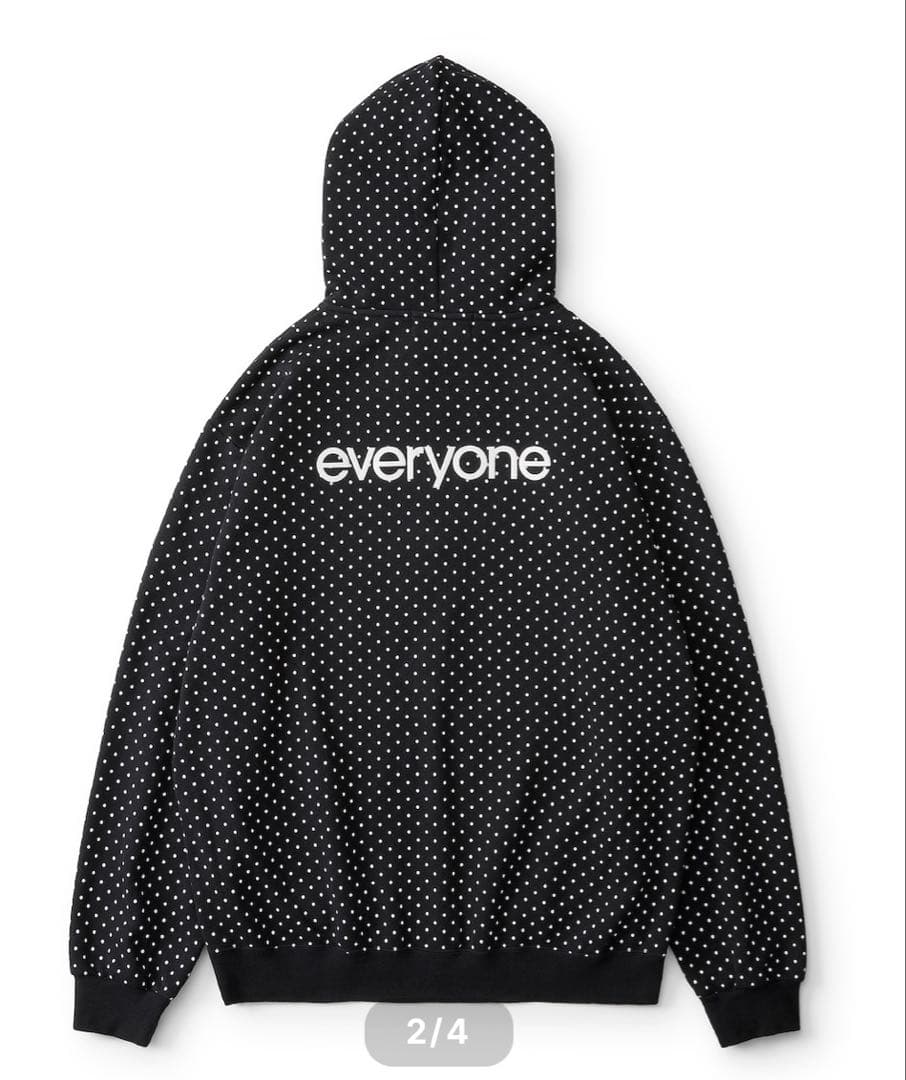 トップス everyone back logo dot zip up hoodie M