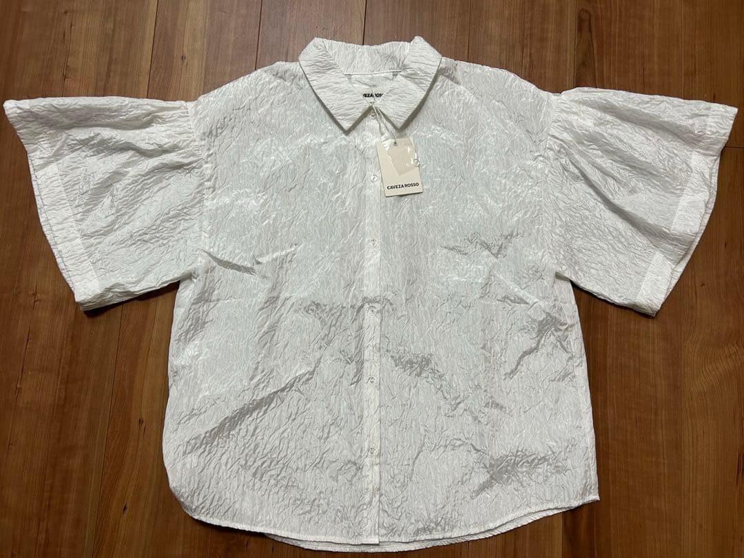 カベサロッソ✴︎ ジャガードタックスリーブブラウス✴︎ ホワイト