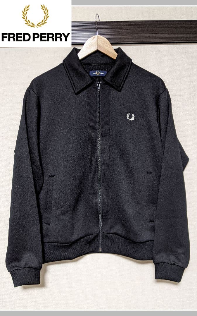 【FRED PERRY】ジップアップジャケット/ジャージ/無地/刺繍/ロゴ/美品