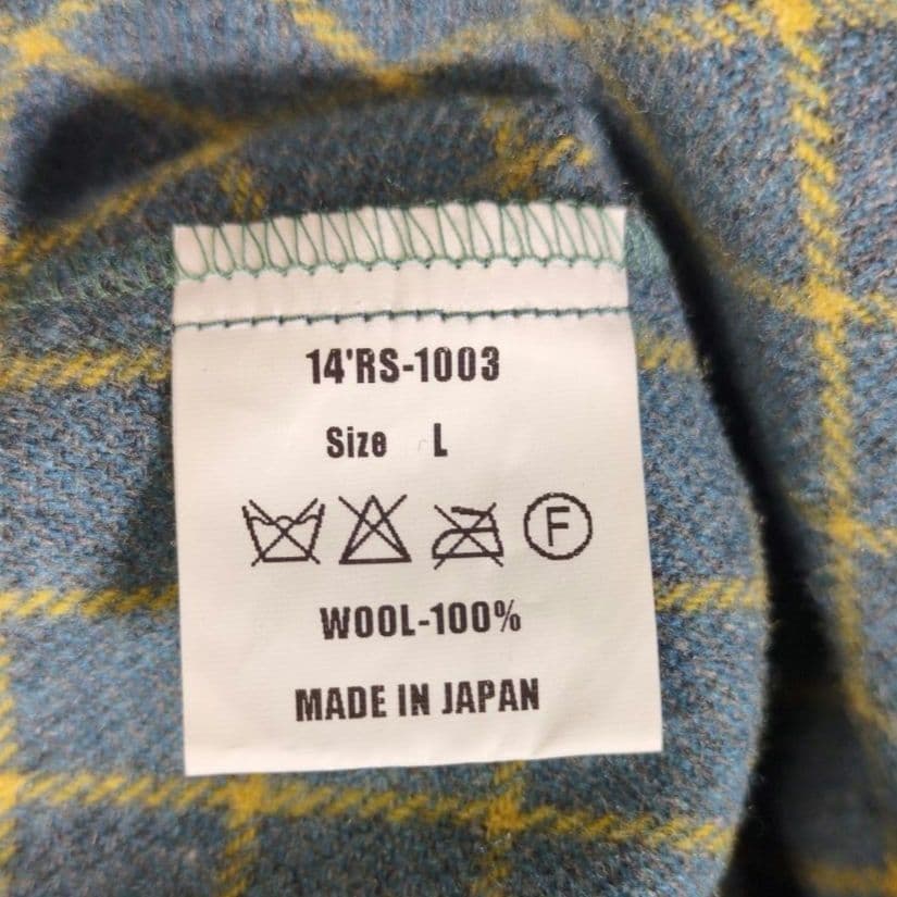 RATS WOOL CHECK BDシャツ BLUE L ラッツ 日本製