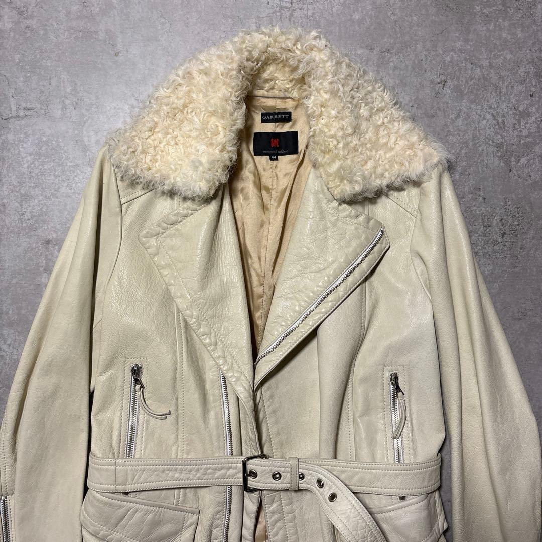 希少カラー Y2k GARRETT leather coat イタリア製 牛羊