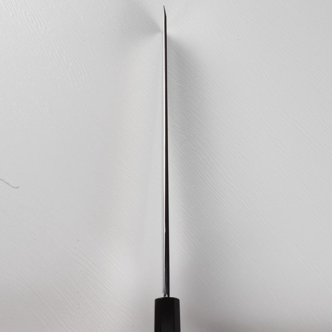 5611 角型薄刃包丁 8寸 ウルトラ鏡面仕上げ 刺身包丁 黒檀黒水牛角八角柄