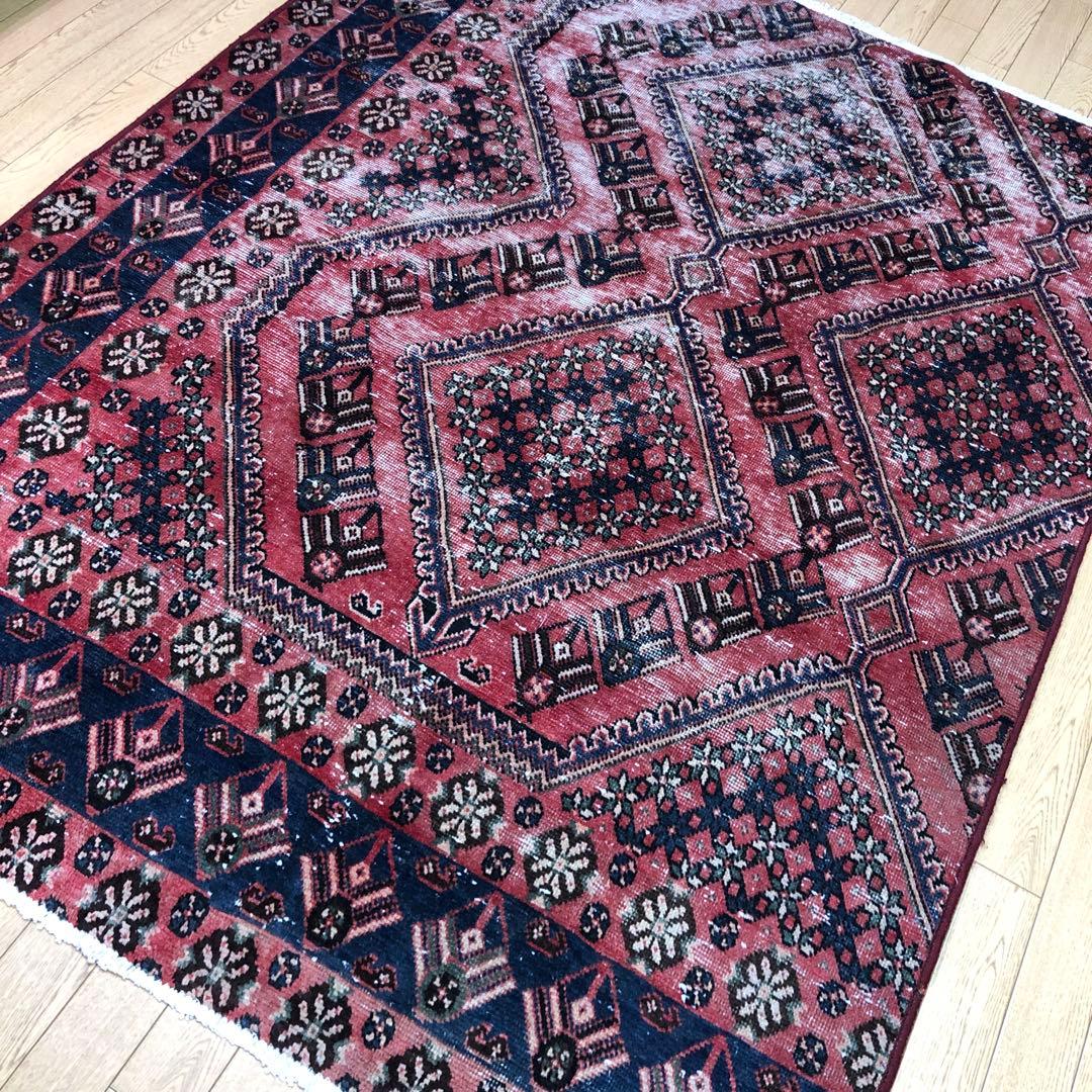 ペルシャ絨毯 ペルシャヴィンテージラグ 182x140 手織り オールド