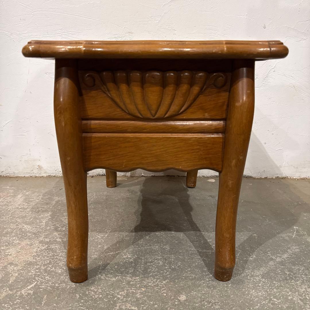 ヴィンテージ　木製サイドテーブル　収納　引き出し付き