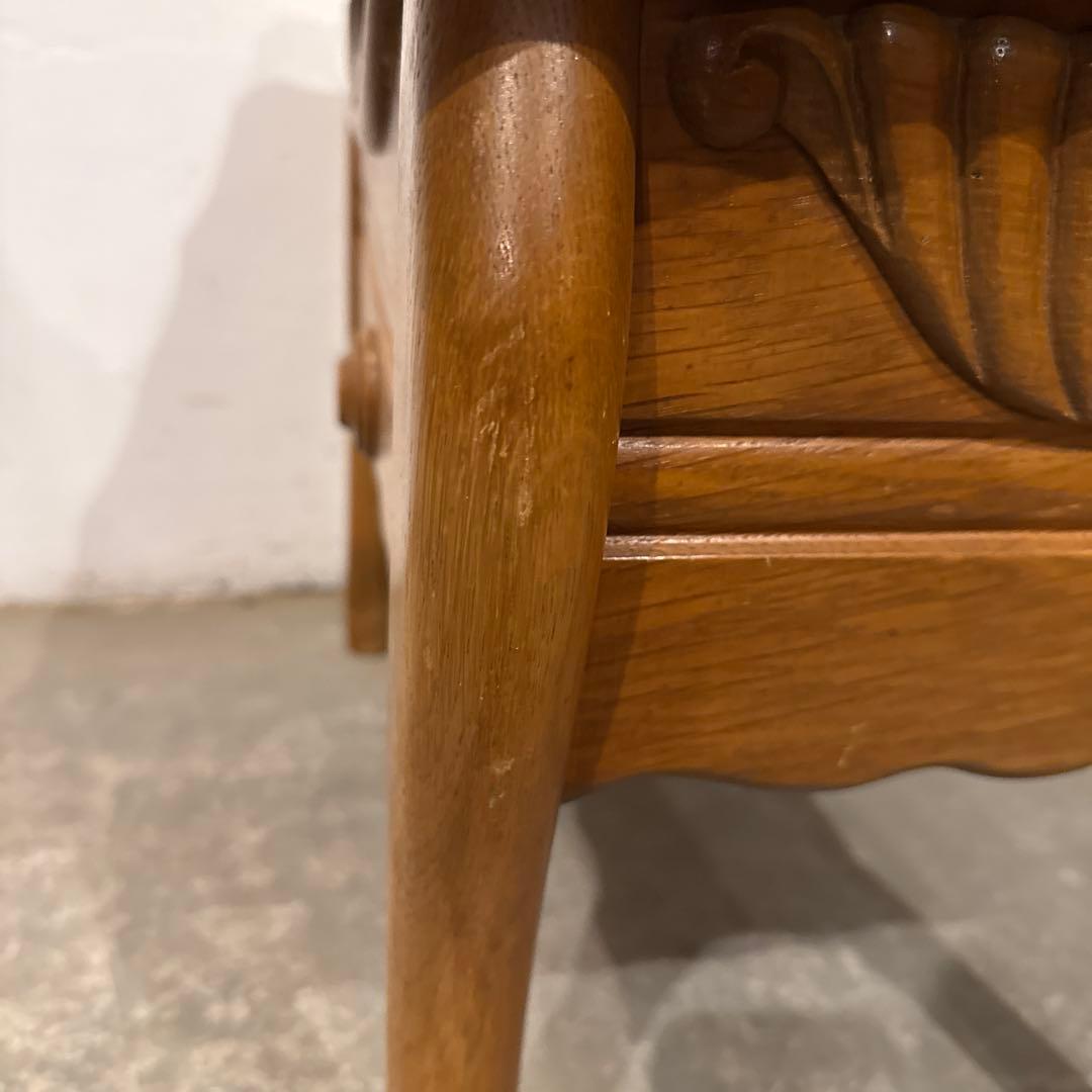 ヴィンテージ　木製サイドテーブル　収納　引き出し付き