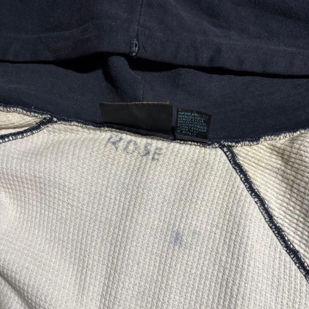 90s - vintage パーカー　ダブルフェイス　裏サーマル　フェード　紺色