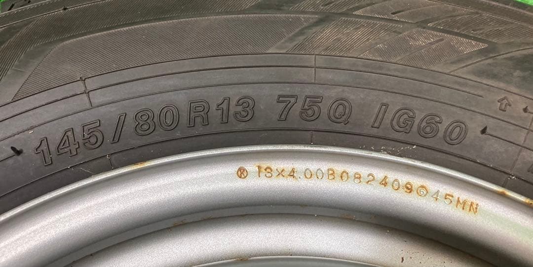 YOKOHAMA 145/80R13 スタッドレスタイヤ、鉄ホイール付き4本！