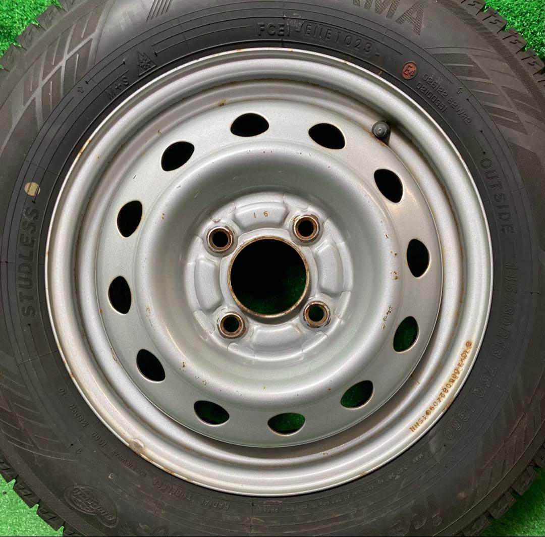 YOKOHAMA 145/80R13 スタッドレスタイヤ、鉄ホイール付き4本！