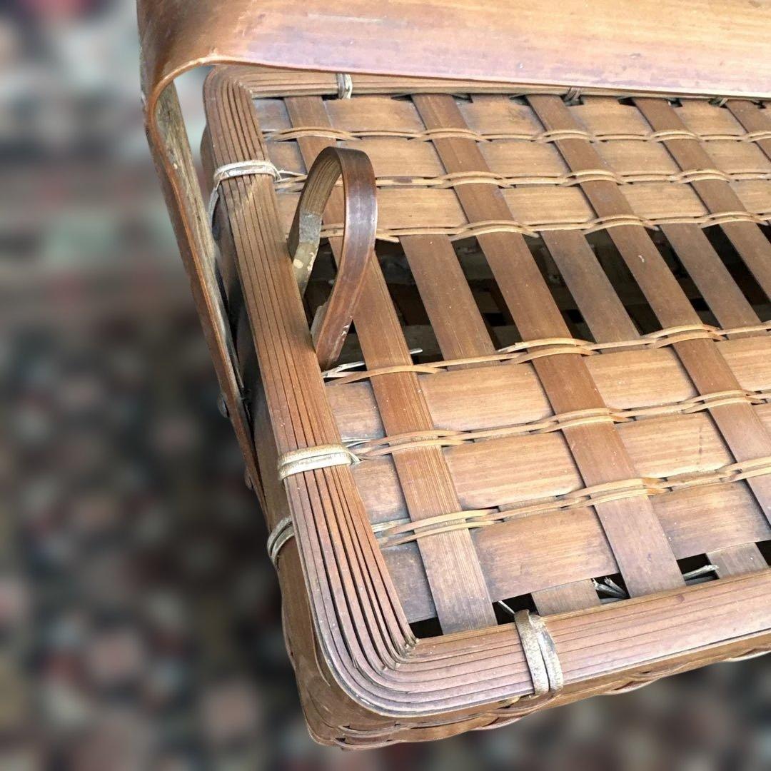 ヴィンテージ　竹バスケット 持ち手付き