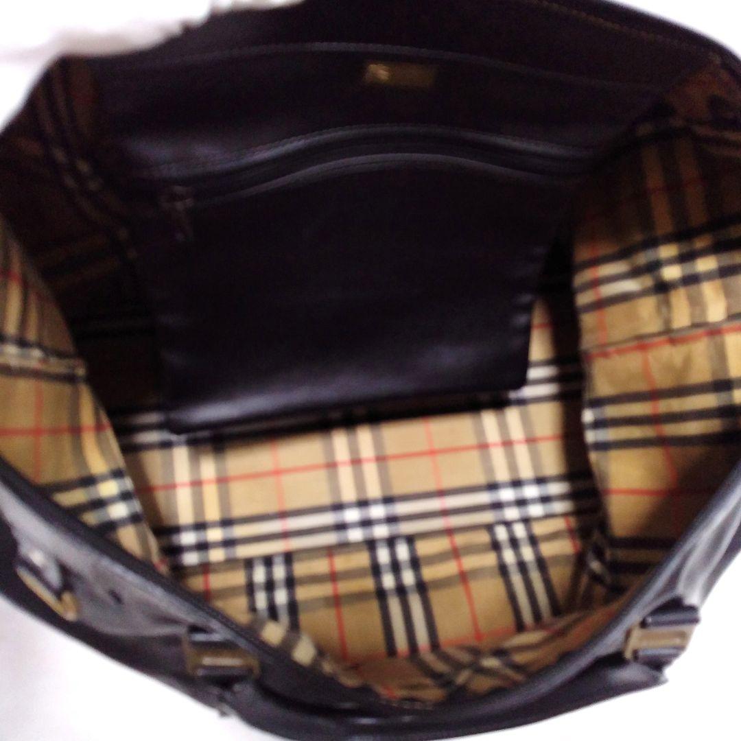 【希少】Burberry バーバリー　ボストンバッグ　ノバチェック　黒　大容量