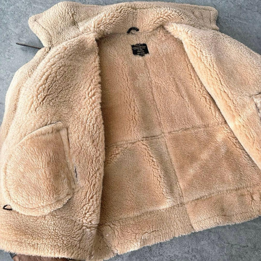 B-3 ムートンジャケット L 羊革 シープスキン フライトジャケット