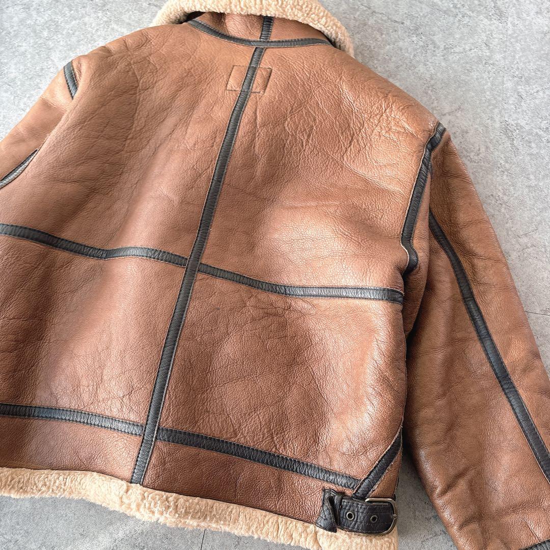 B-3 ムートンジャケット L 羊革 シープスキン フライトジャケット