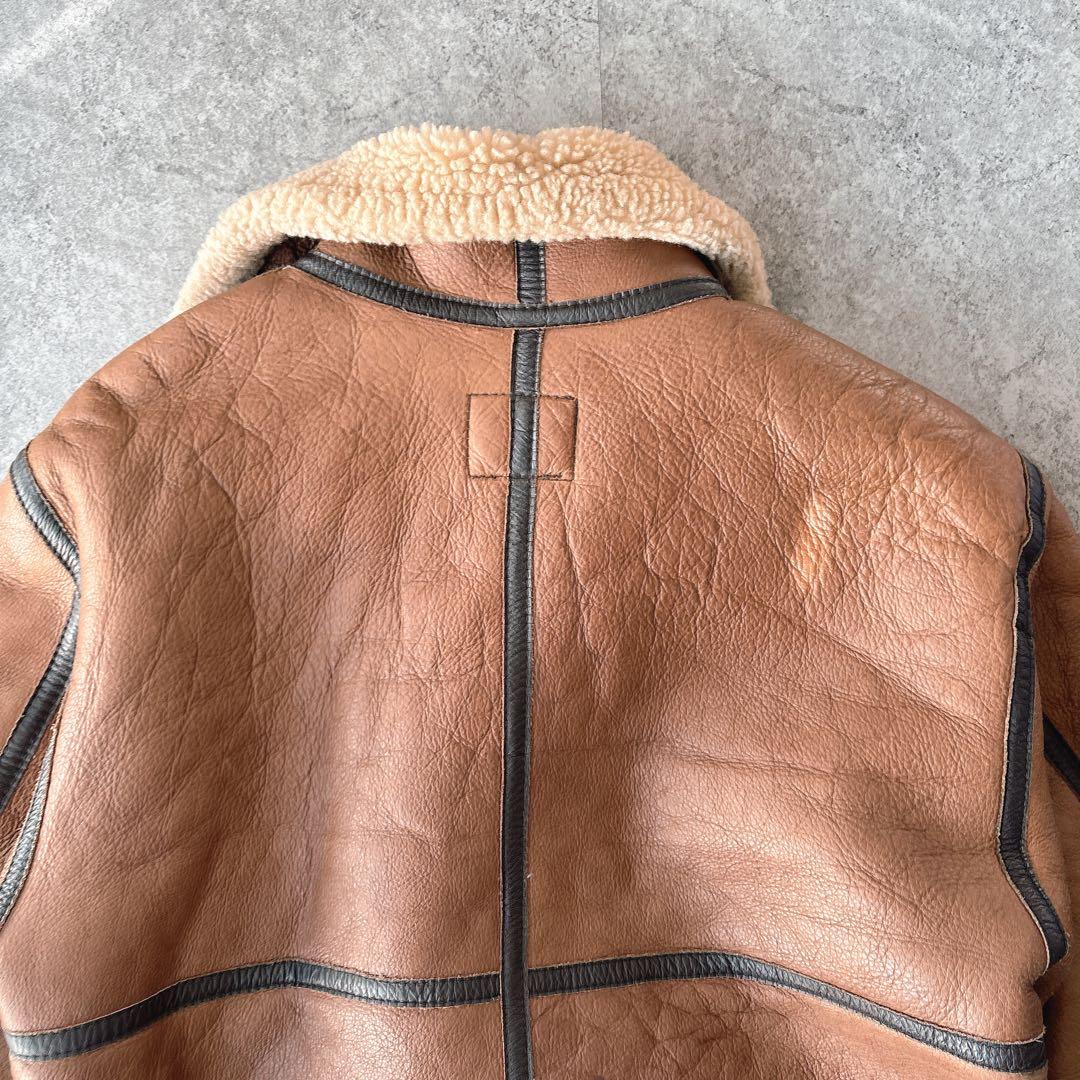 B-3 ムートンジャケット L 羊革 シープスキン フライトジャケット