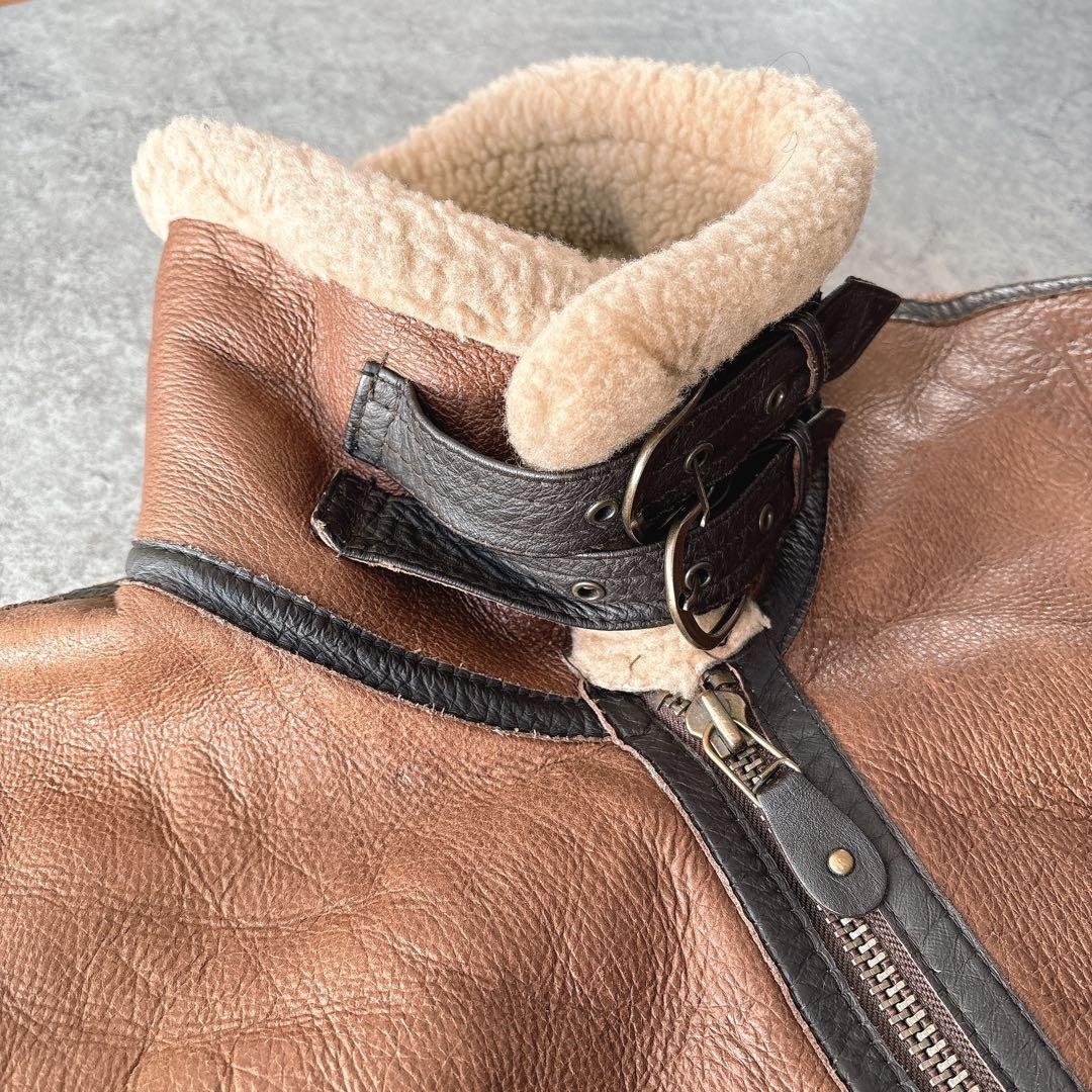 B-3 ムートンジャケット L 羊革 シープスキン フライトジャケット