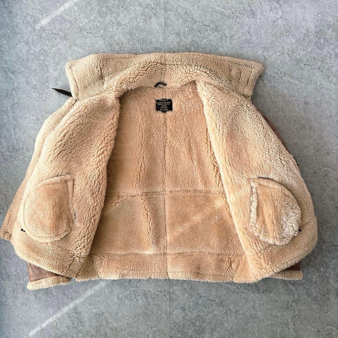 B-3 ムートンジャケット L 羊革 シープスキン フライトジャケット