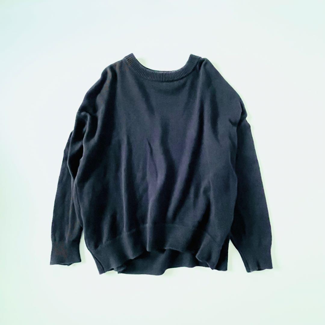 ドゥーズィエムクラス エブリデイアイライク ベーシックニット　コットン　ネイビー