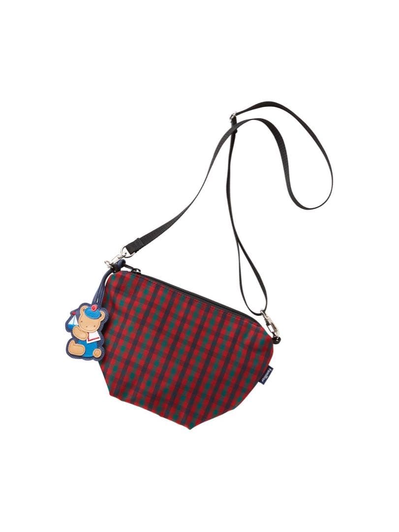 familiar チェック　ショルダー　舟型ポシェット