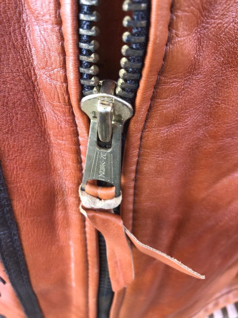 [訳あり] 新品 Schott シングルライダースレザージャケット ブラウン/L