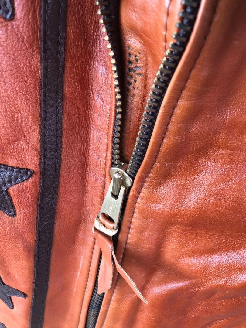 [訳あり] 新品 Schott シングルライダースレザージャケット ブラウン/L